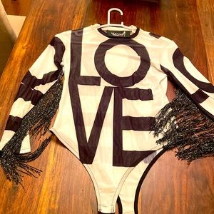 Body suit with fringes